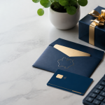 Bank bonuses concept with gift box, bank card, savings envelope and calculator