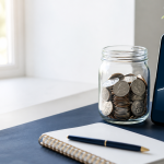 High-yield savings account concept with savings jar and growth chart